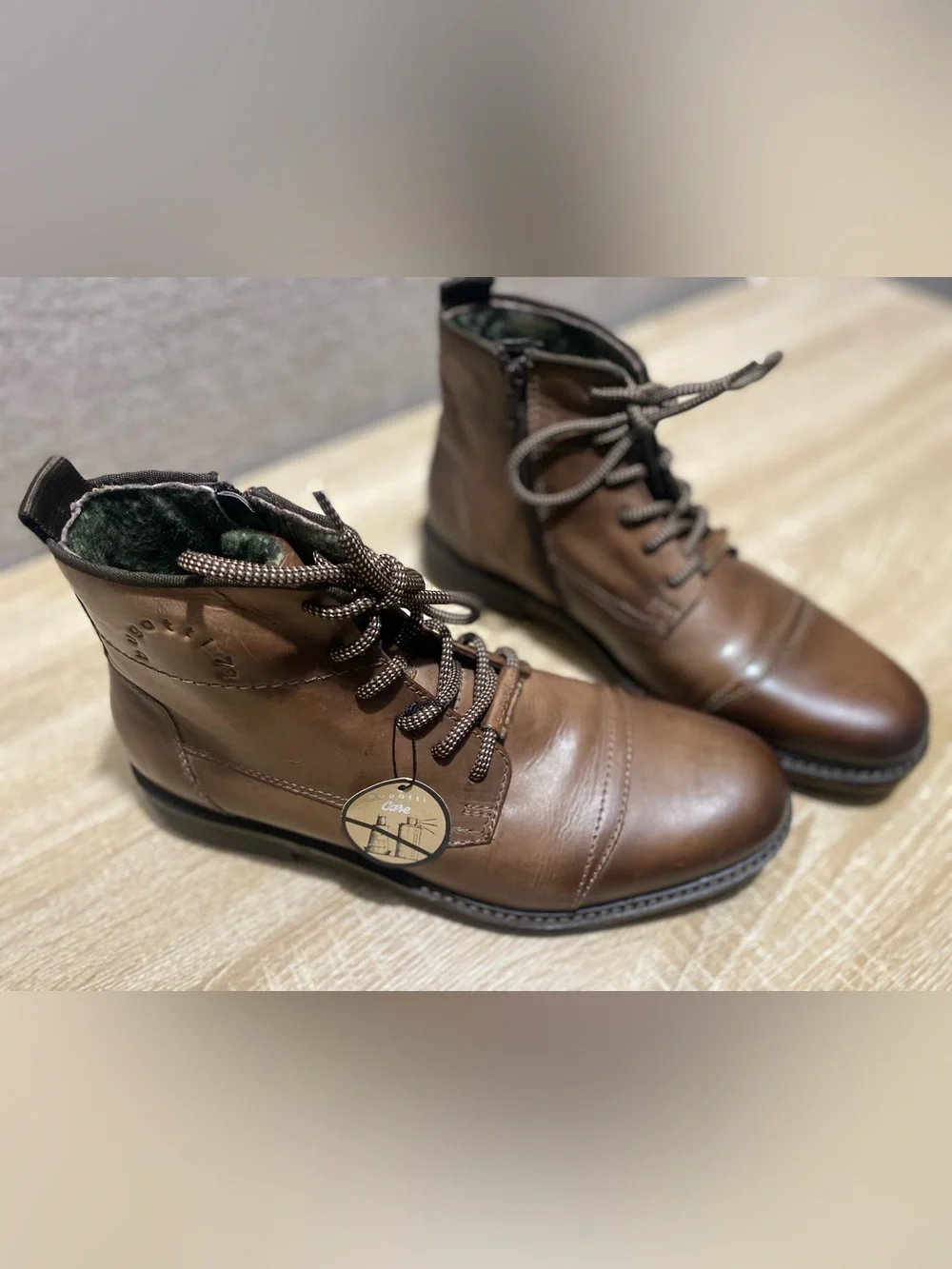 Bugatti Men's Brown Leather Chukka Lace-Up Boots